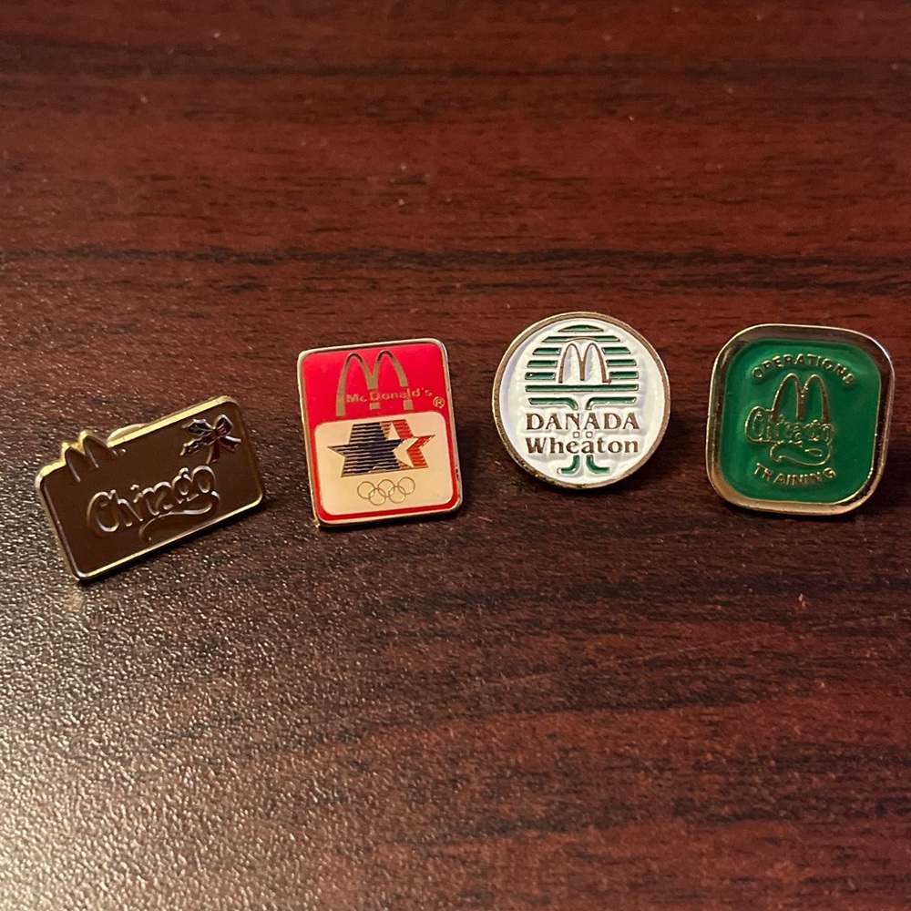 Lot‎ Of 4 McDonald’s Employee Lapel Hat Pins